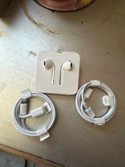 Apple Ear Buds and Two Chargers