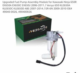 Upgraded Fuel Pump Assembly Module for Kawasaki Ninja 650R EX650A EX650C EX650J 2006-2011 / Versys 650 KLE650A KLE650C KLE650D ABS 2007-2014 / ER-6N 2