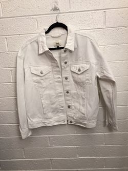 Fashion nova white jean jacket NEW