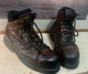 Dr. Martens Industrial Work Boots: DR MARTENS INDUSTRIAL STEEL TOE WORK BOOTS MODEL DM351 / AW140 SIZE: Industrial Steel Toe Boots 8M 9W Work Safety B