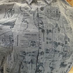 Men’s Star Wars Short Sleeve Button Up Shirt 