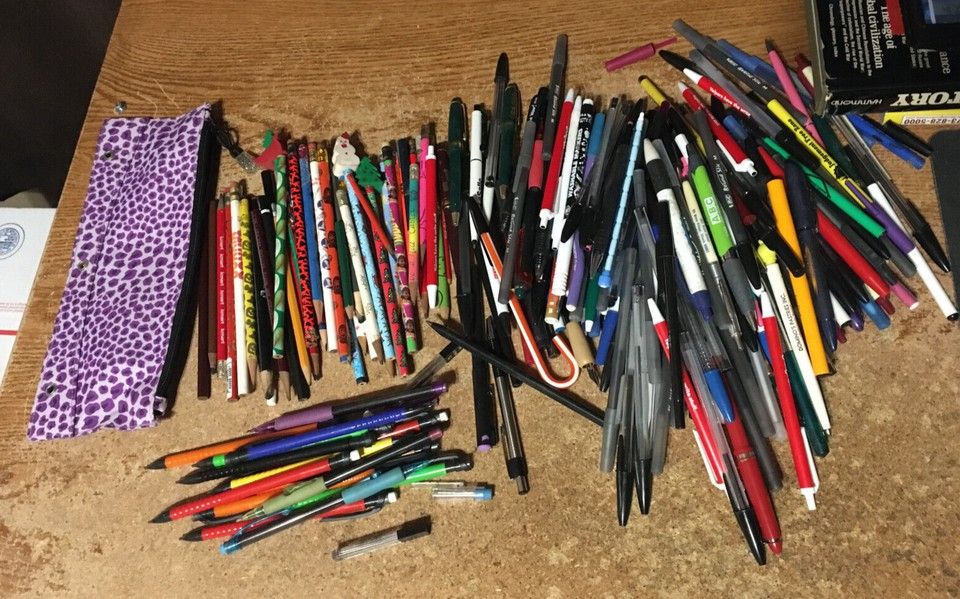 Lot Of 200 Pens & Pencils Halloween Christmas Valentines Sports Advertising