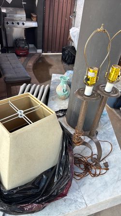 Double Arm Table Lamp with Shade