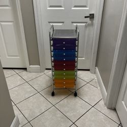 Rolling Cart 10 Plastic Drawers Organizer 