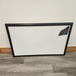 Magnetic Whiteboard with Black Frame and Markers