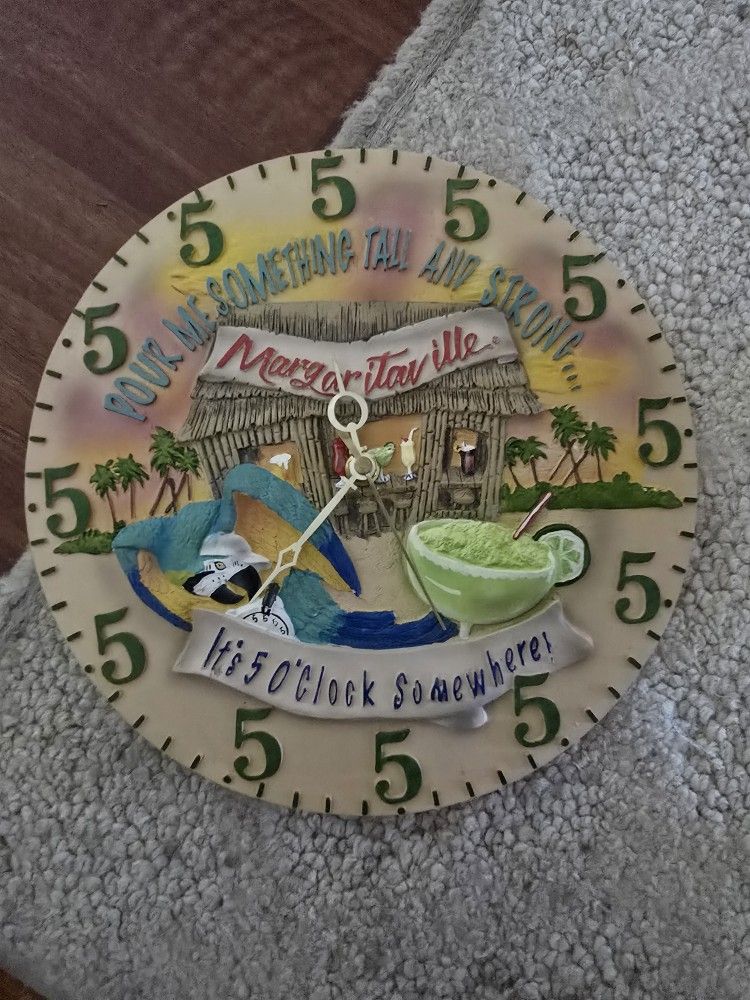 JIMMY BUFFET MARGARATVILLE CLOCK ITS 5 OCLOCK SOMEWHERE