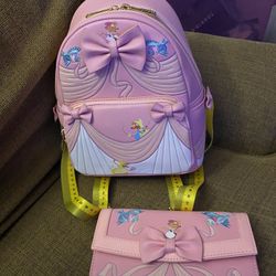 Cinderella Loungefly Backpack And Matching Wallet