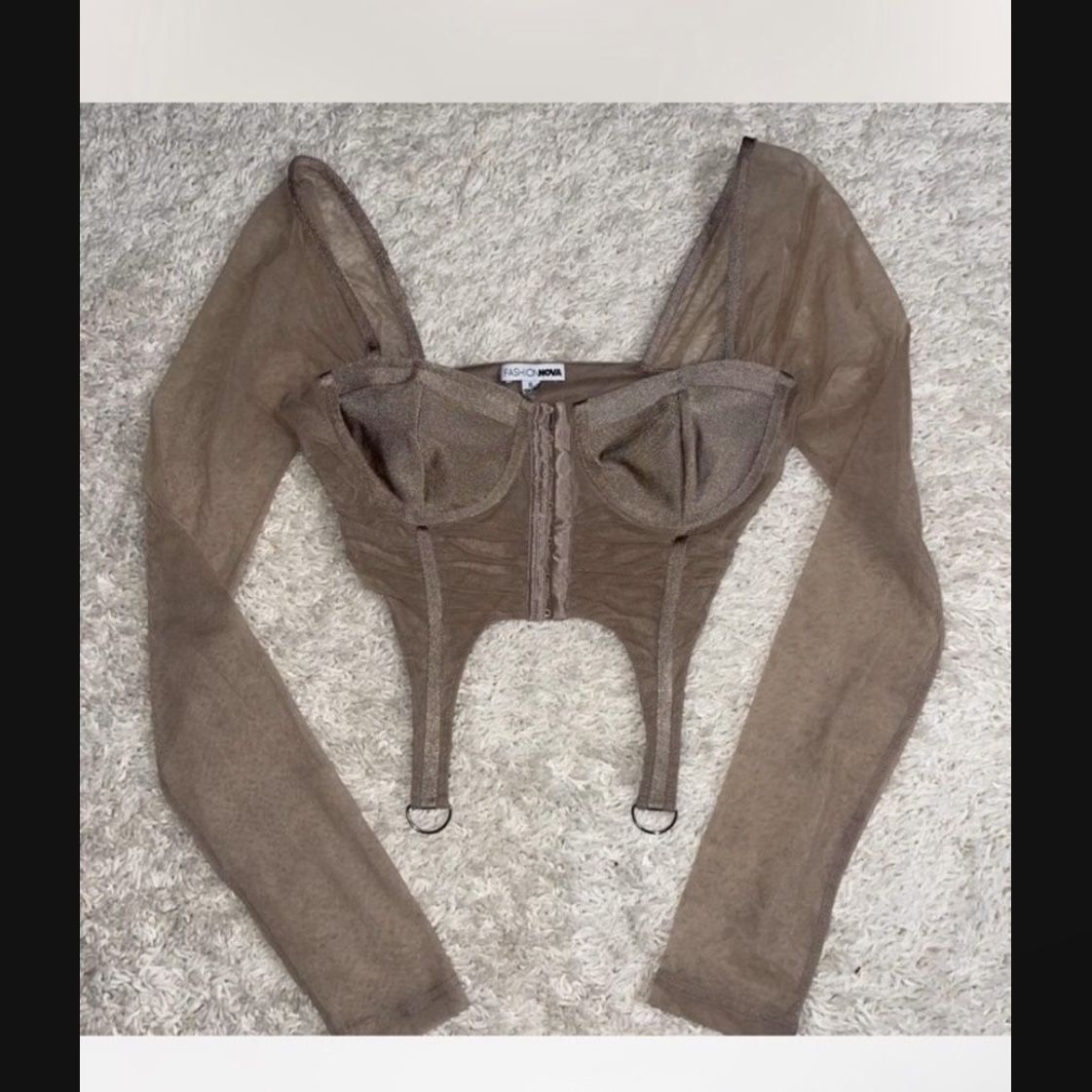 Tan Crop Corset Top