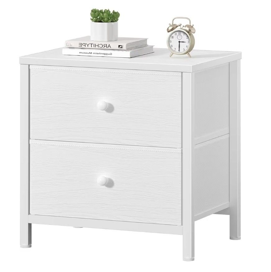 BOLUO White Nightstand for Bedroom,Small Night Stand with 2 Fabric Drawers Bedside Table Dorm Modern
Amazon's Choice
