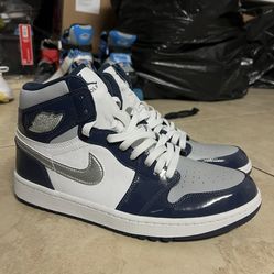 Brand new never worn, Jordan 1 high retro golf edition shoes patent midnight