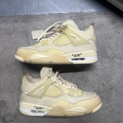 JORDAN 4 OFF WHITE CREAM TRAINERS