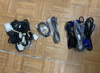Mixed Cables Lot (17 Cables total) - VGA, DVI, Printer All for $50
