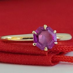 ❤️14k Size 7.25 Beautiful Solid Yellow Gold Pink Sapphire Ring!/ Anillo de Oro con 1 Zafiro Rosado!👌🎁Post Tags: 10k 14k