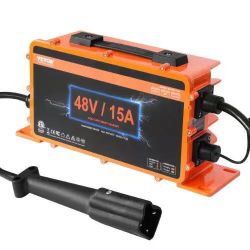 48 Volt Golf Cart Battery Charger, 15 AMP, Smart Battery Charger with G29 Plug, Compatible with Lead-Acid AGM/GEL/EFB MF Flooded NMC LiFePO4 Batteries