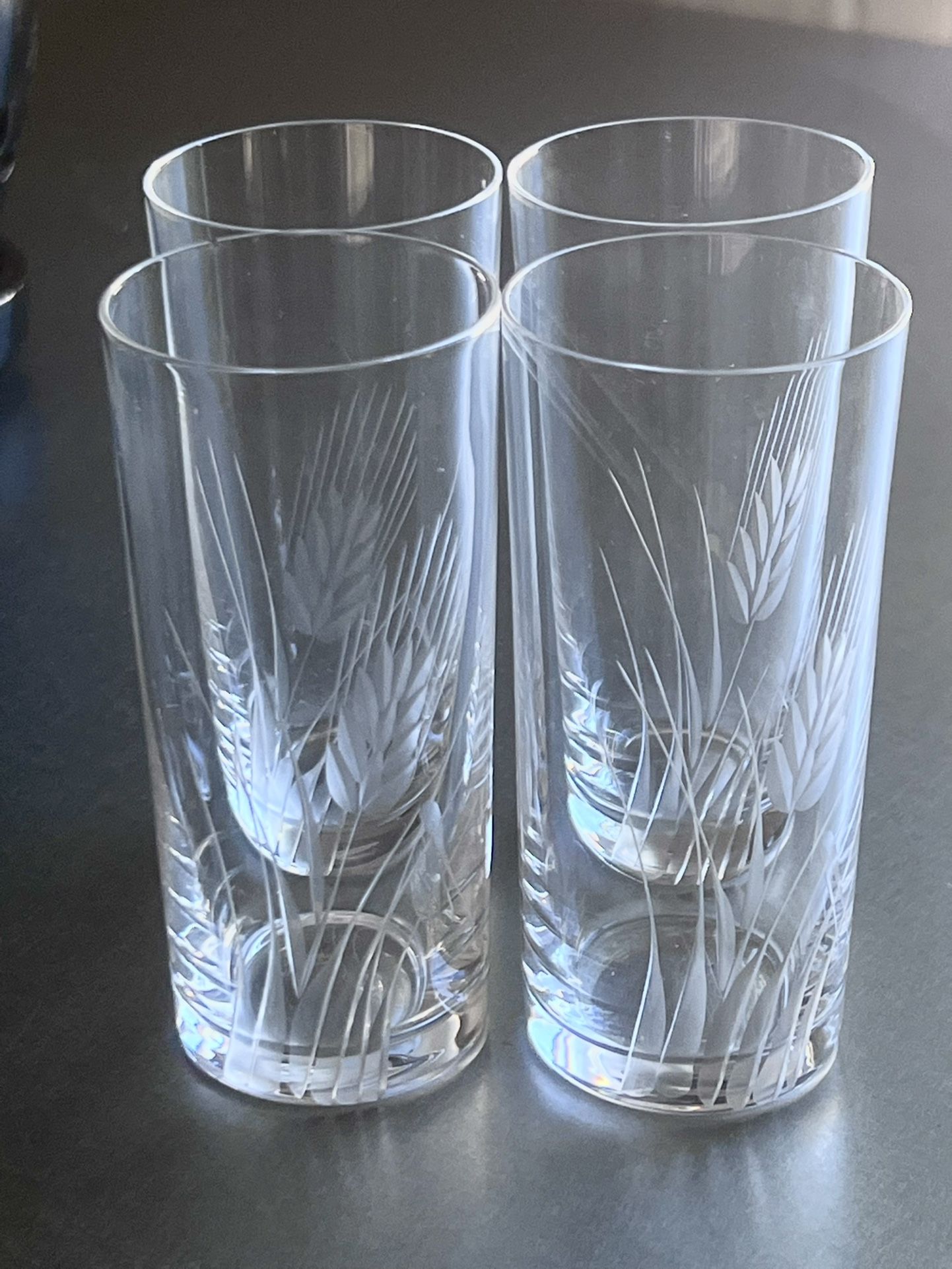 Vintage Hand Cut Crystal Tall Shot Glasses $35OBO