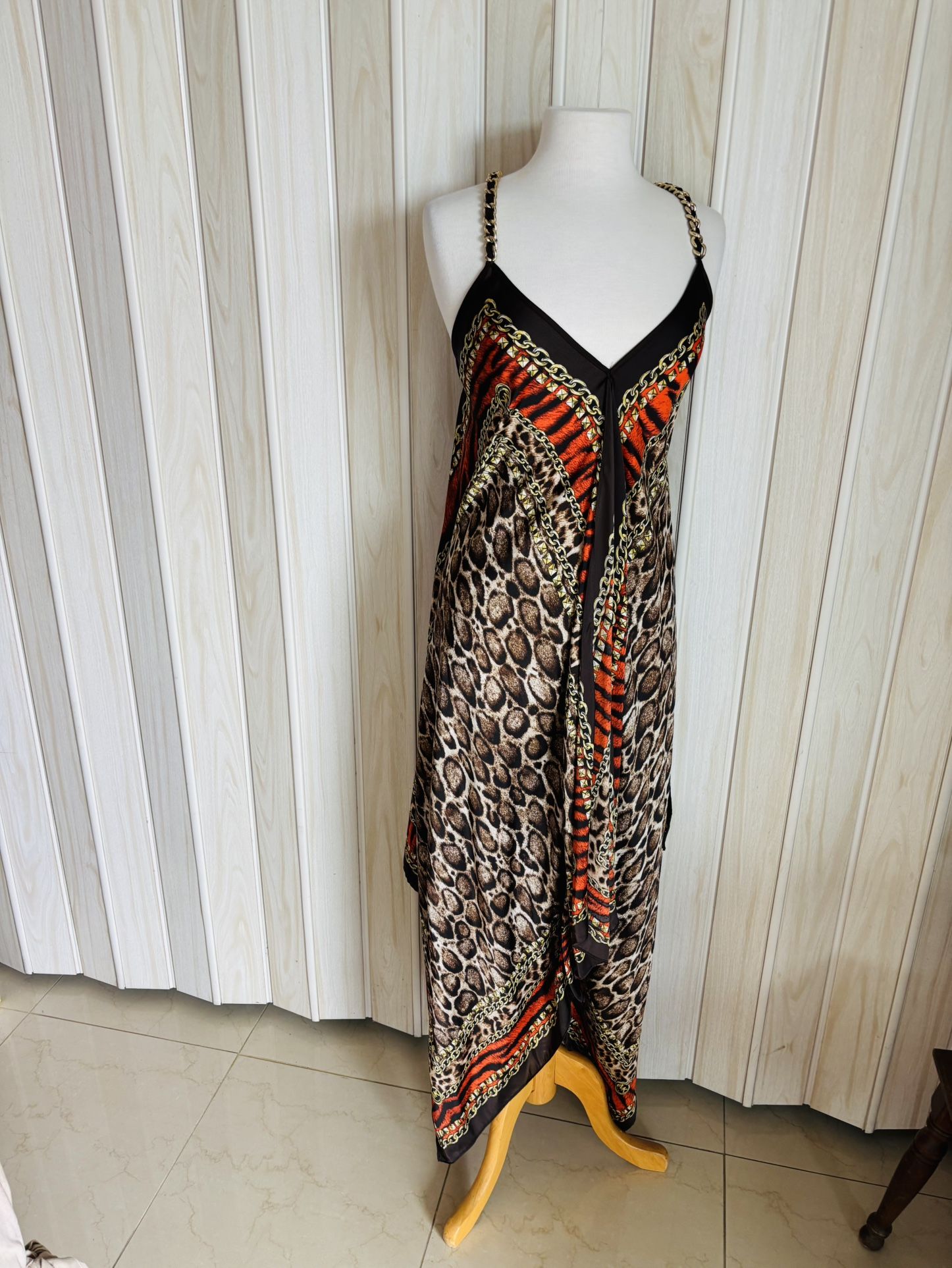 MICHAEL-MICHAEL KORS ; ASYMMETRIC MAXI DRESS SIZE S/M