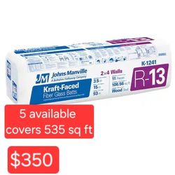 ✨️ Johns Manville R-13 Kraft Faced Fiberglass Insulation Batt 15 in. W x 93 in. L ‼️5 available covers 535 sq ft‼️