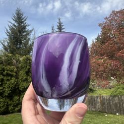 Glassybaby In Real Life Purple Swirl Candle Holder