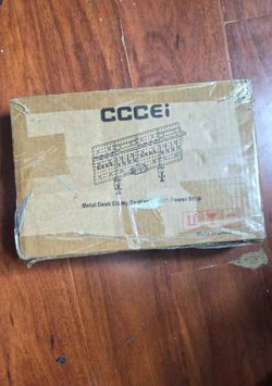 CCCEI Metal Desk Clamp Pegboard with Power Strip