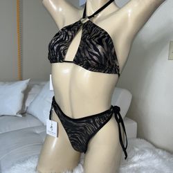 Tiger Striped Thong Bikini