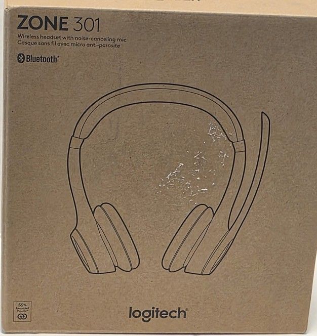 Logitech Zone 301 Wireless Bluetooth Headset with Noise-Canceling Microphone
