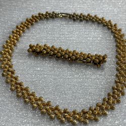 Necklace Set Gold tone 16” Long Braclet Is 8”