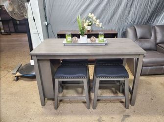 Space Saver Counter Height Dining Set With 4 Stools (New)
