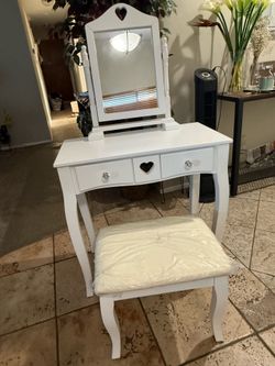 Vanity with chair