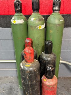 Oxygen and Acetylene bottles.