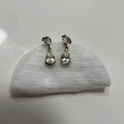 Sterling Silver Diamond Earrings 