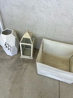 FREE vases, drink bucket, lantern & fabric bin (5 items)