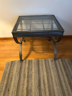 Metal with top glass coffee table