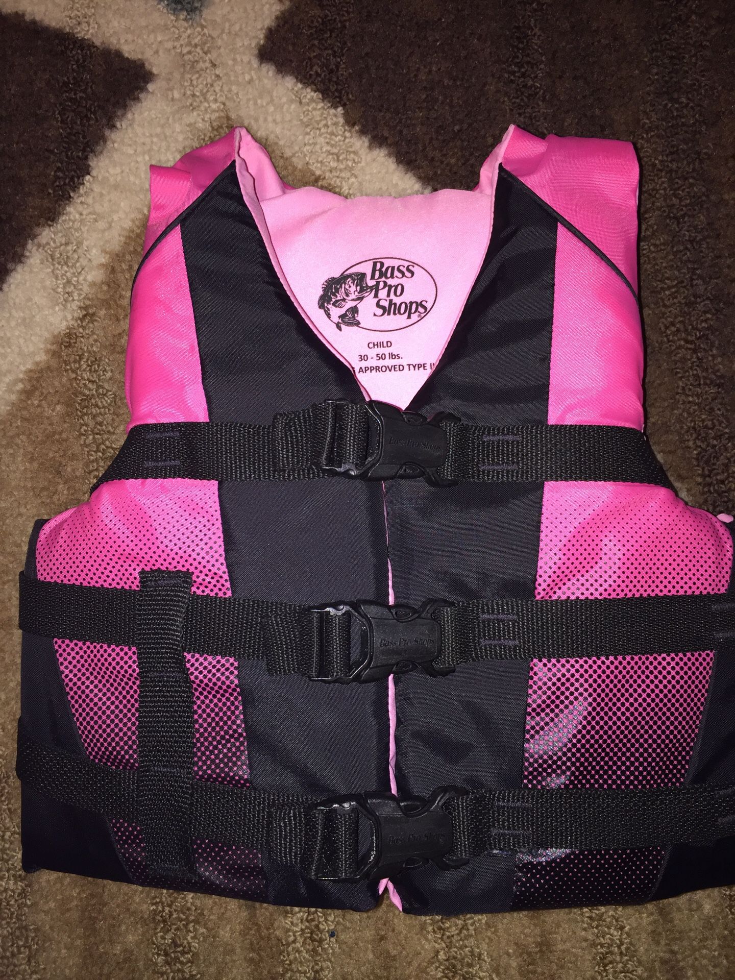 Pink life vest Bass Pro Shop