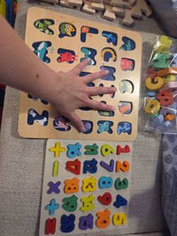 Wooden numbers and letters boards