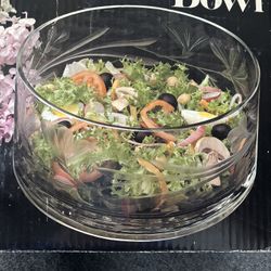 Cut Glass Salad Bowl 9 3/4 Diameter Looks New In Open Box 