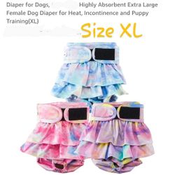 XL Dog Reusable Dog Diapers Bundle Of 6