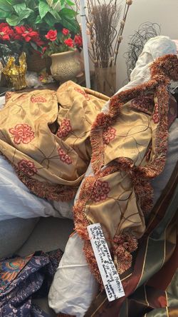 Gold/ Burgundy Silk Material