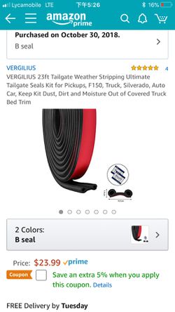 Brand new VERGILIUS 23ft Tailgate Weather Stripping Ultimate Tailgate Seals Kit