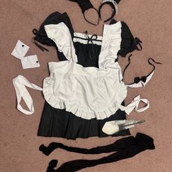 New S black dress aprn french maid costume cosplay festival rave accessories victorian    Bundle deals available, feel free to message me with offers 