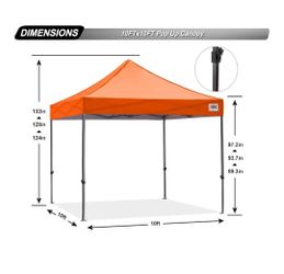 NEW ABCCANOPY 10x10 Commercial Pop-Up Canopy – Orange – Never Used