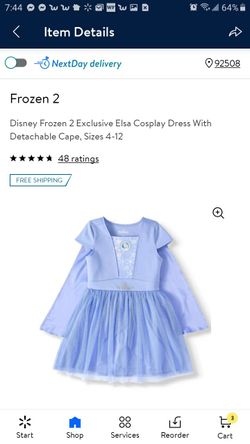 Size 10-12 frozen 2 dress with cape