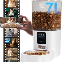 Frienhund Smart Pet Feeder with Camera, 5G WiFi Automatic Food Dispenser with 7L Large Food Storage Container - 29 Cup