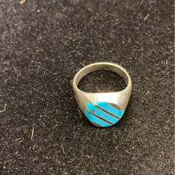 Unique Blue Turquoise Pinky Ring