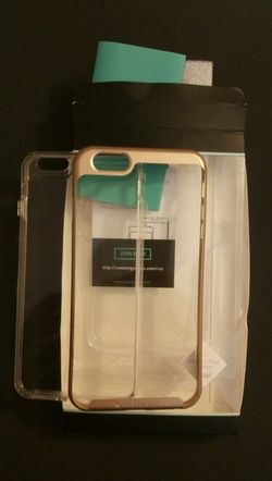 Iphone 6 plus clear case with gold bumper