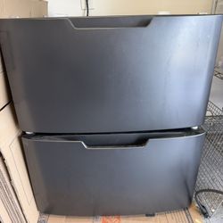 Samsung - Washer/Dryer Laundry Pedestal with Storage Drawer - Platinum
