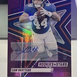 2025 Panini Rookies & Stars #110 Cam Skattebo Auto Purple 18 /25 RC Giants