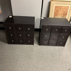 Set of 2 Multi-Drawer Storage Cabinets