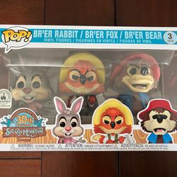Funko Disney Parks Splash Mountain 30th Anniv Pop 3 PK Br'er Rabbit Fox Bear
