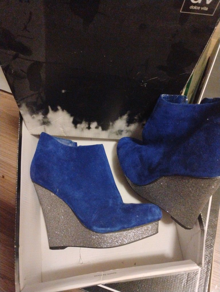 Blue wedge Shoes