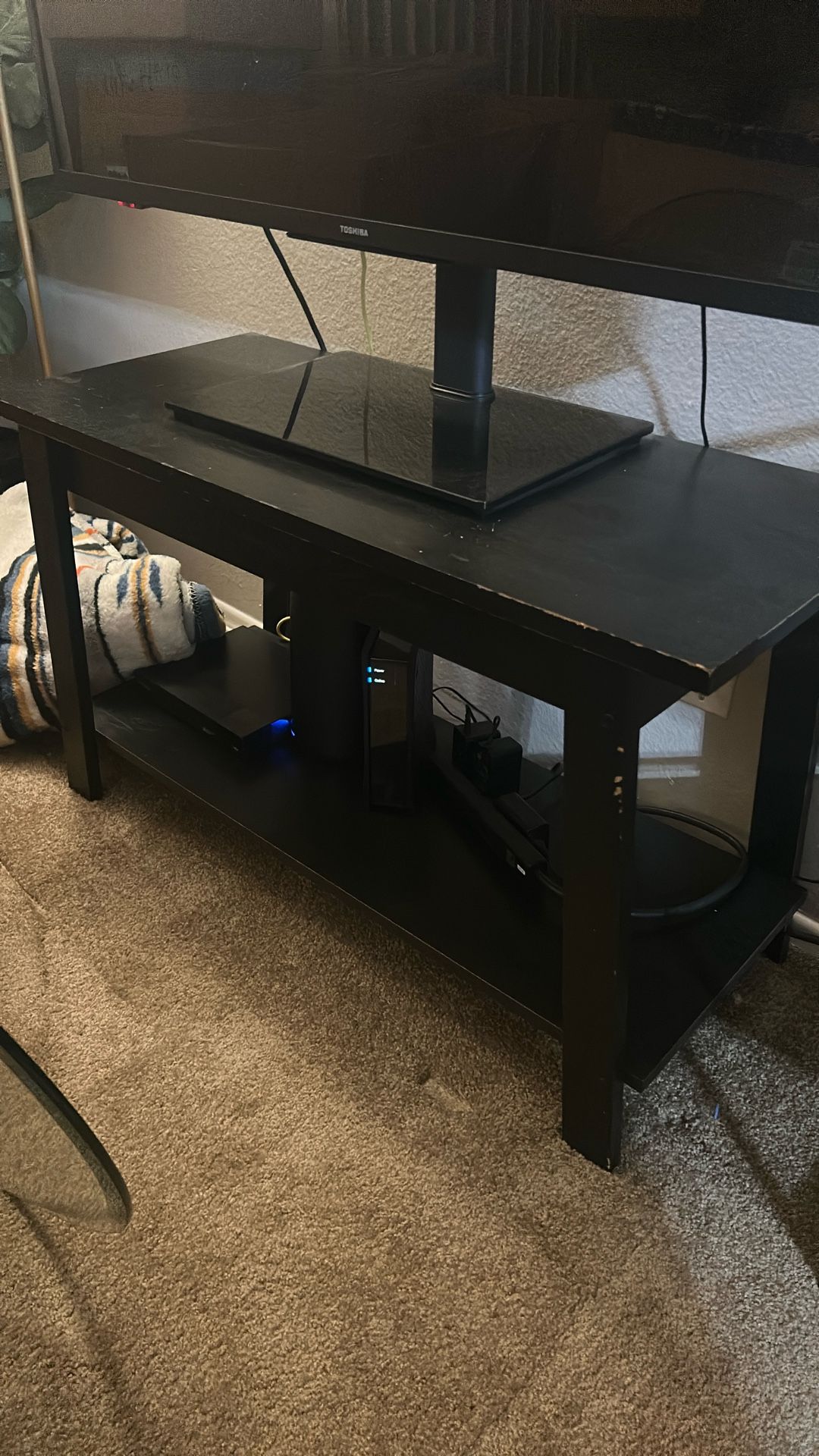 Black Wood TV Stand
